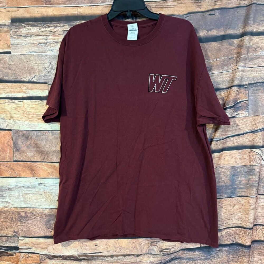 GILDAN T-Shirt Men's Maroon XL Heavy Cotton Graphic Pepsi Logo WTAMU Buffs